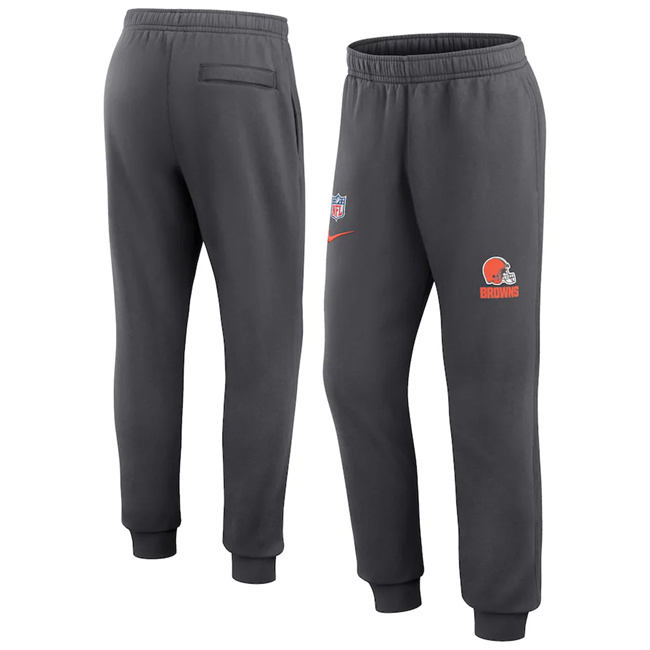 Men's Cleveland Browns Gray Chop Block Fleece Sweatpants